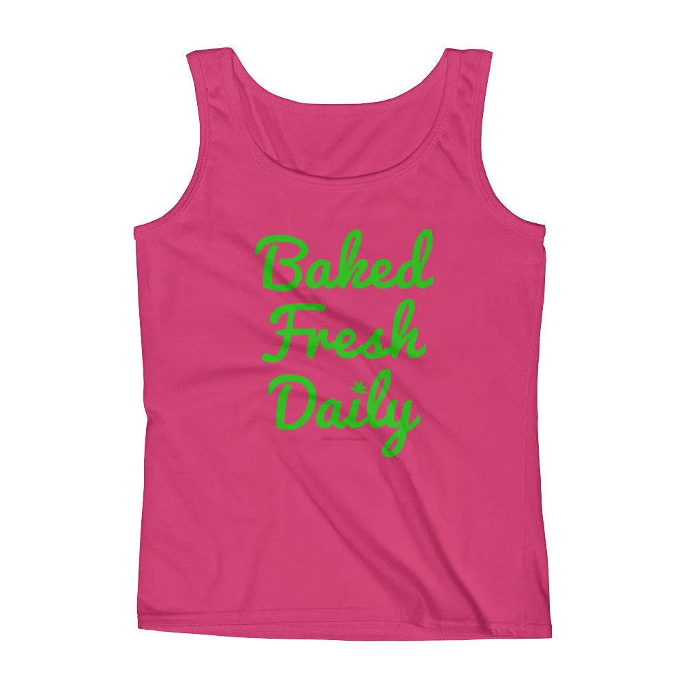 Baked Fresh Daily Cannabis Fitted Tank Top