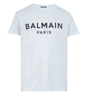 Balmain Logo SS Tee - Light Blue