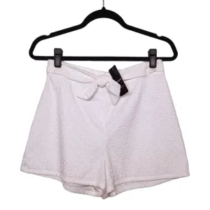 BEBE Ivory White Tie Back Soft Diamond Geometric Print Lined Shorts 6 NWT