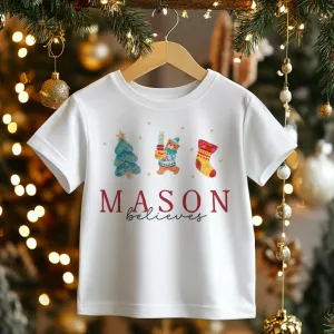 Believe Christmas Personalised Toddler & Kids T Shirt