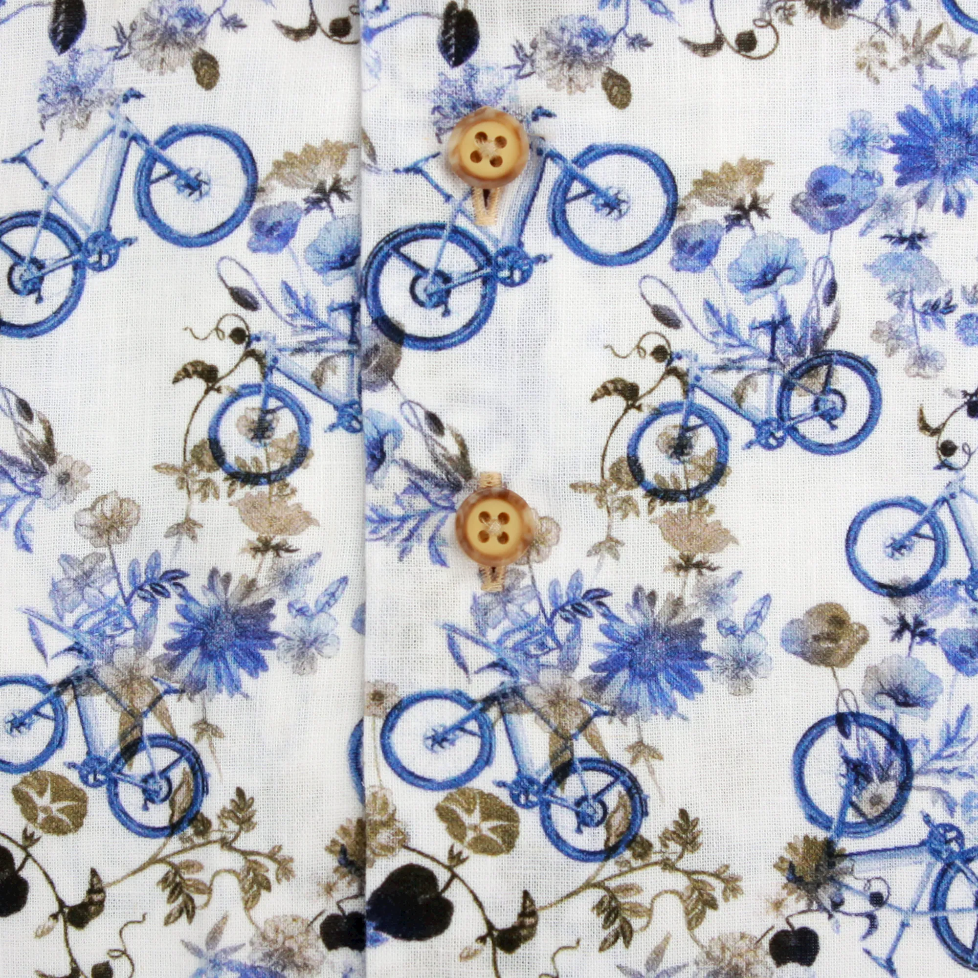 Bicycle print linen shirt