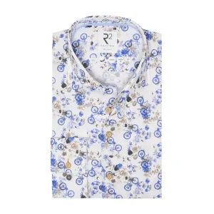 Bicycle print linen shirt