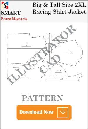 Big and Tall Racing Shirt Jacket Downloadable illustrator Pattern