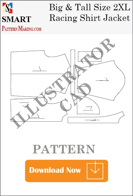 Big and Tall Racing Shirt Jacket Downloadable illustrator Pattern
