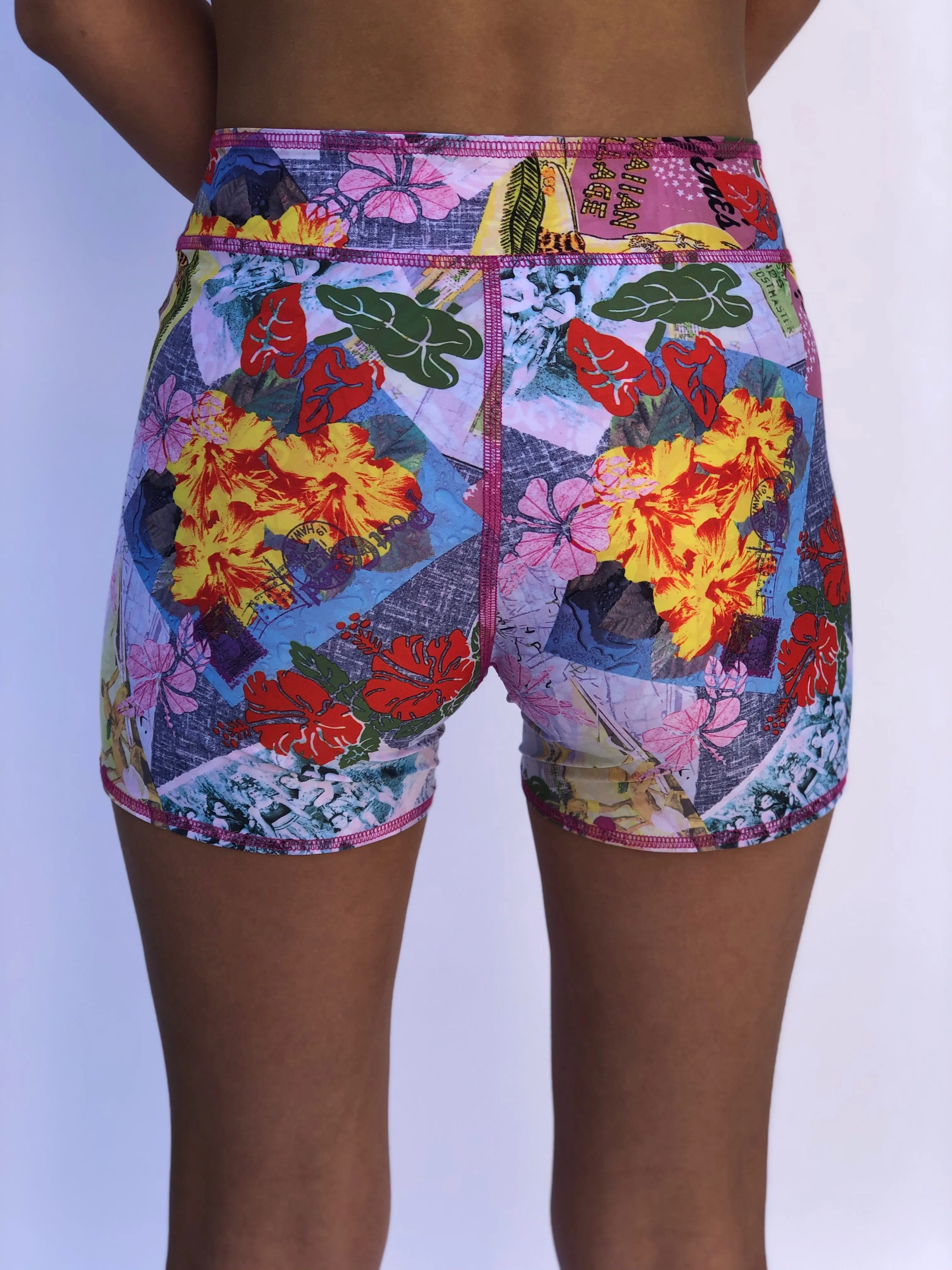 BIKE SHORTS VINTAGE PINK HAWAII/PINK BATIK