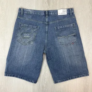 Billabong Men’s Vintage Y2K Embroidered Blue Denim Shorts Size 40