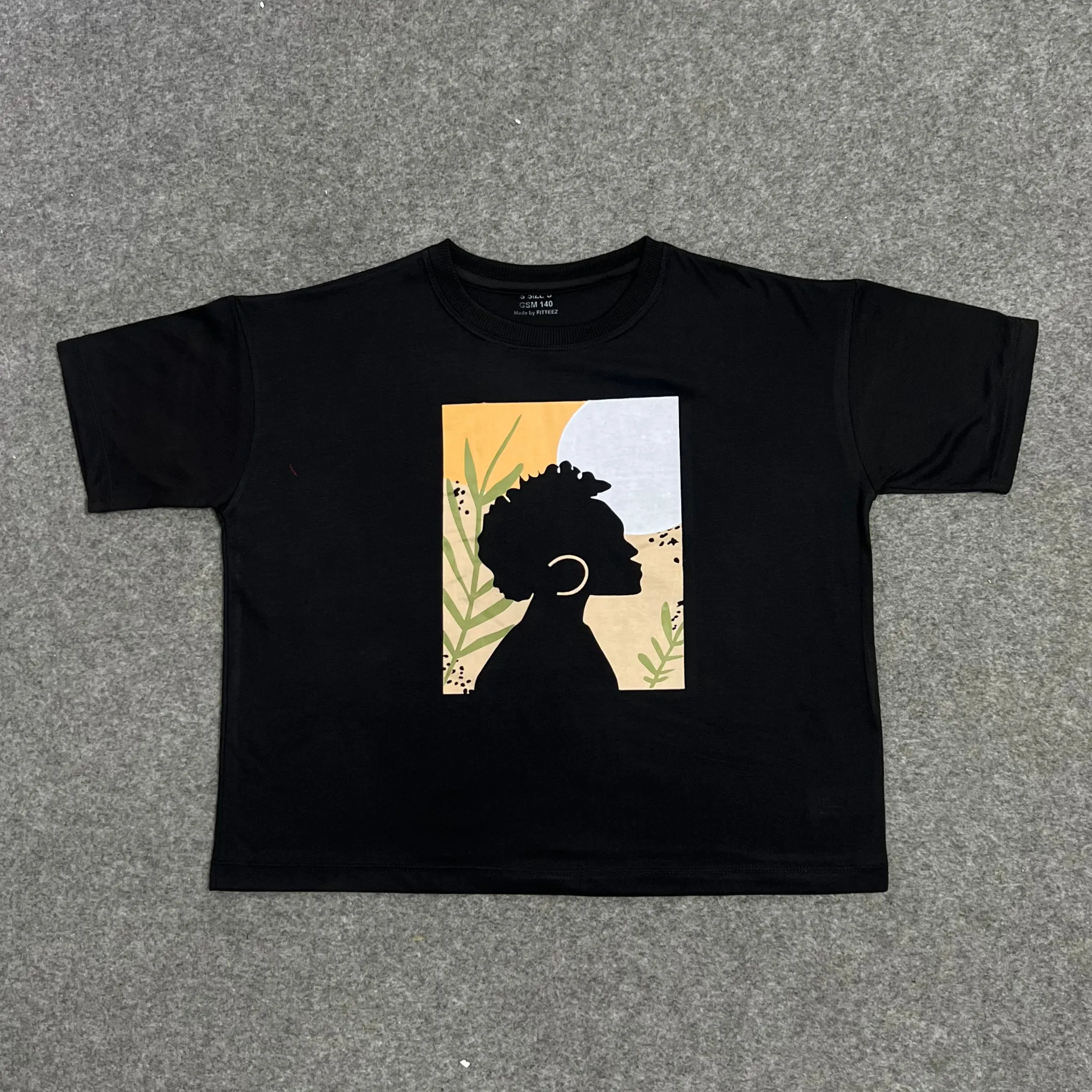BLACK COTTON TEE-FT