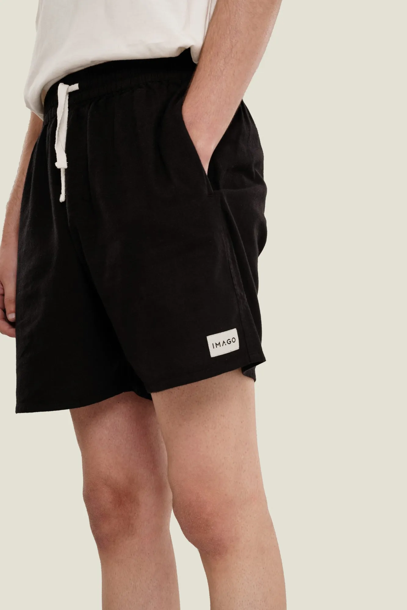 Black Linen Shorts