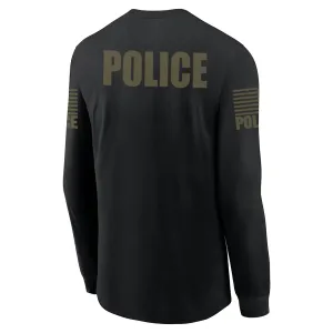 Black Police Men's Shirt - Long Sleeve (Green)