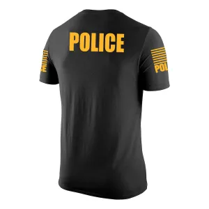 Black Police Men's Shirt - Short Sleeve (Golden Yellow)