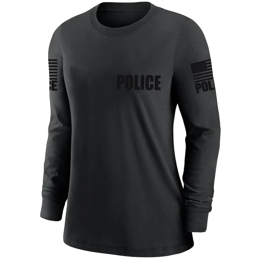 Black Police Women's Shirt - Long Sleeve (Black)