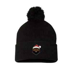 Black Santa Pom Pom Beanie
