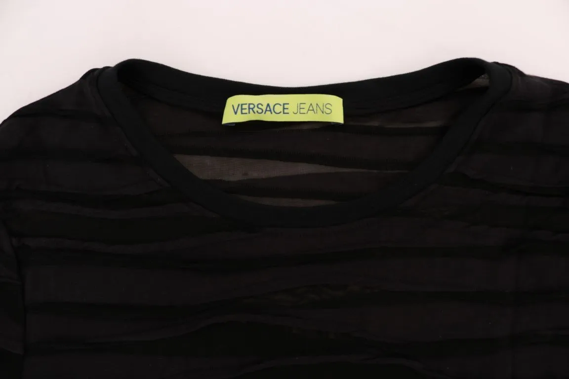 Black Stretch Ruffled T-Shirt