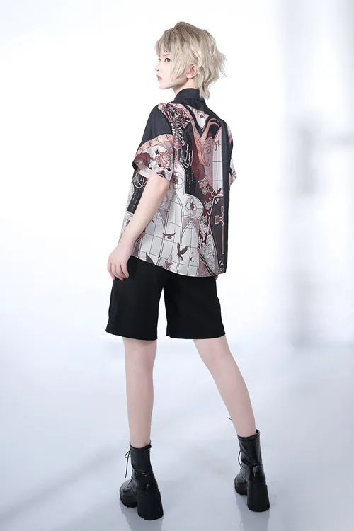 Black Vintage Night Command Rose Thorns Embroidery Ouji Lolita Shorts