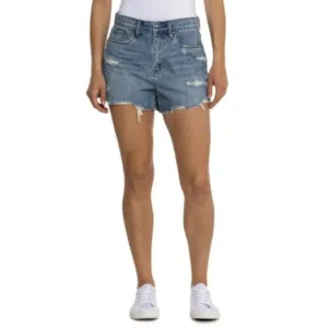 Blank NYC The Barrow Distressed Top Notch Vintage High Rise Denim Shorts NWT