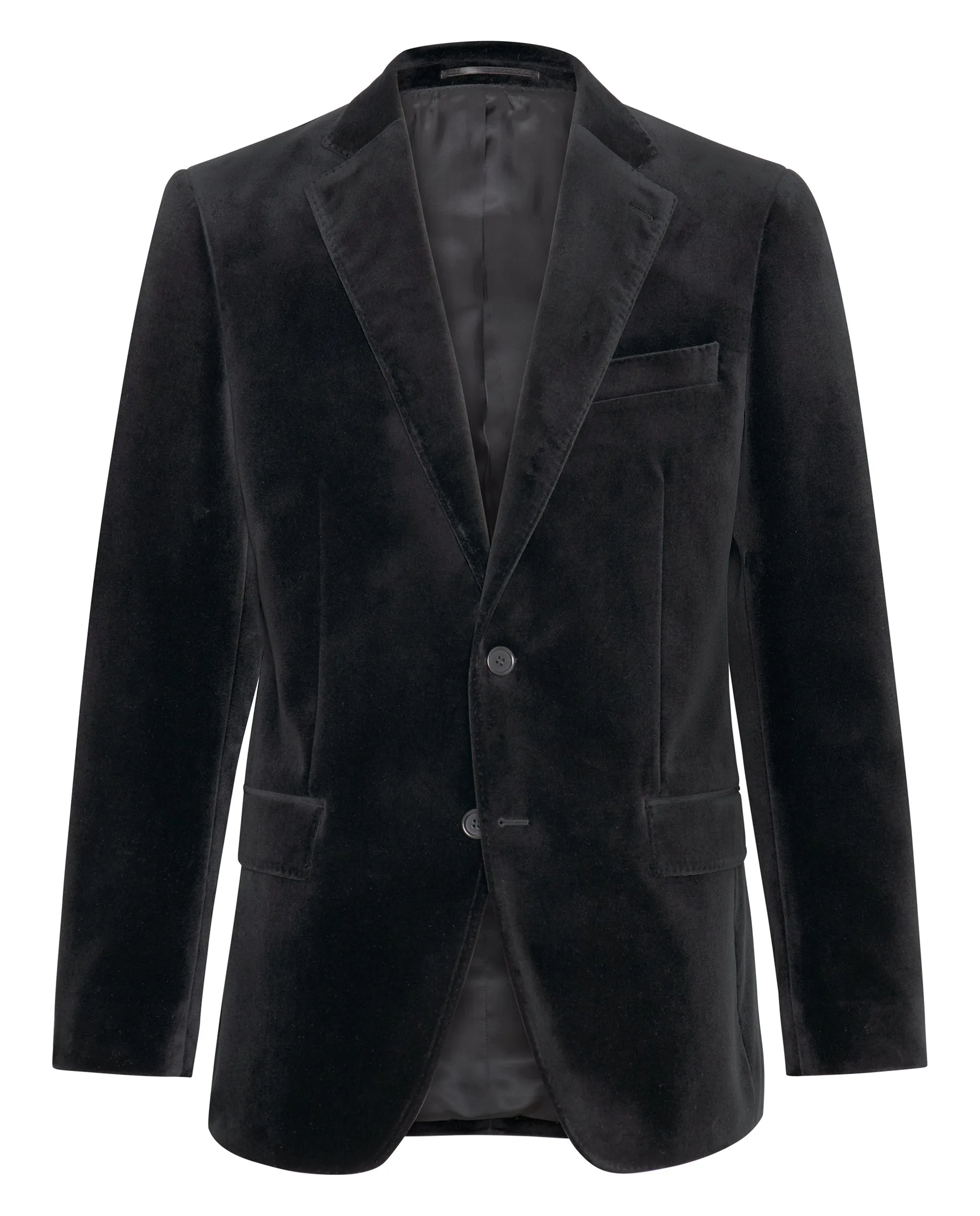 Blazer regular fit terciopelo negro
