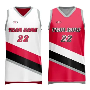 Blazers-Inspired Reversible SlimFit HP V Neck Basketball Singlet Design Your Own Custom