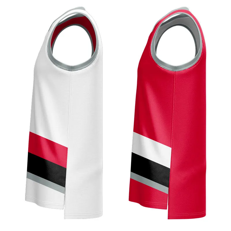 Blazers-Inspired Reversible SlimFit HP V Neck Basketball Singlet Design Your Own Custom