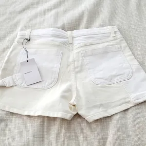 BLDWN cream/white high rise shorts NWT