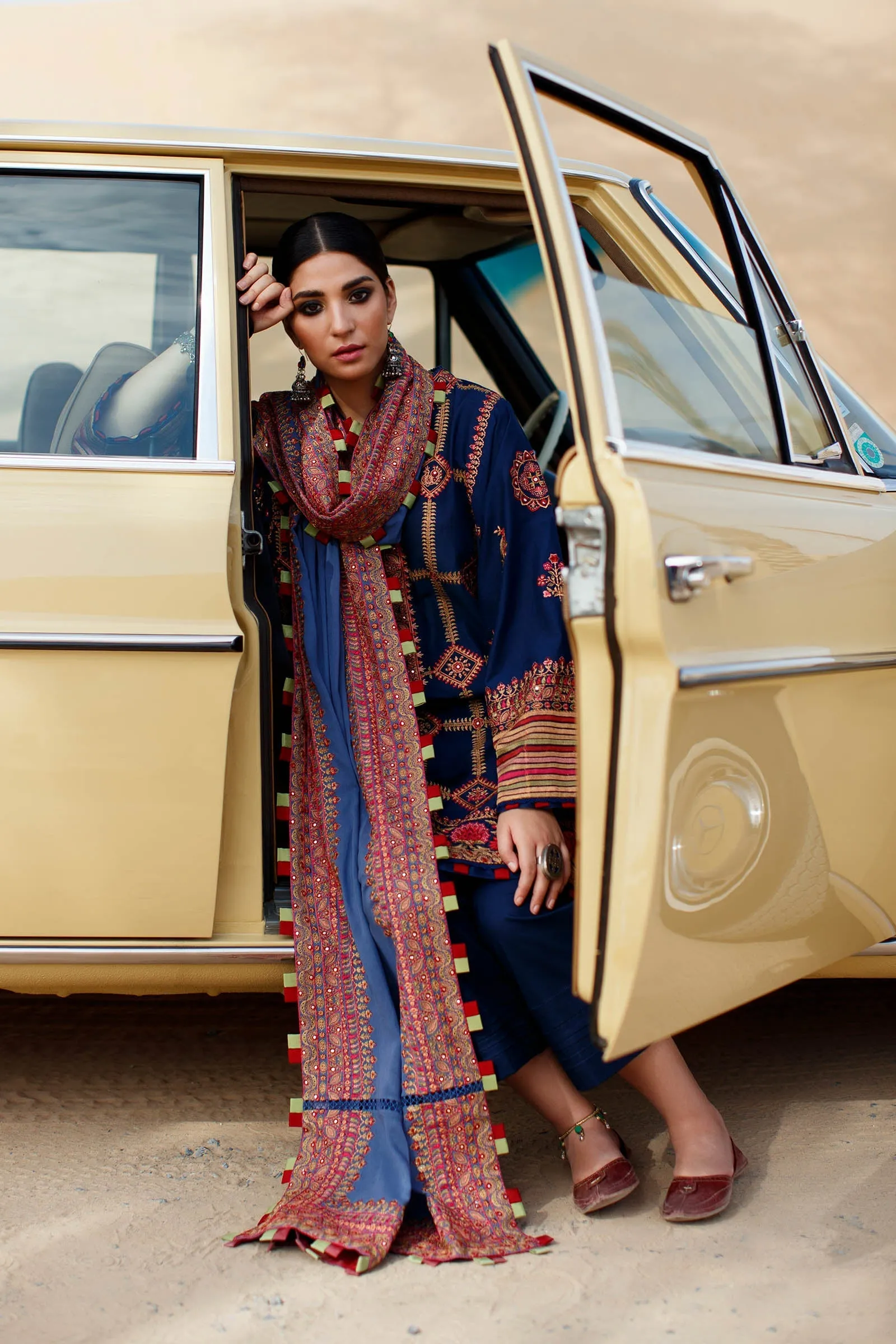 Blue Salwar Kameez Pakistani Eid Dress in Premium Lawn