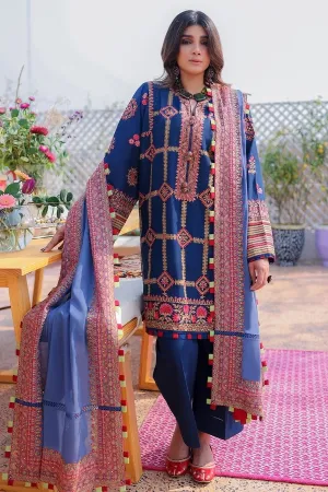 Blue Salwar Kameez Pakistani Eid Dress in Premium Lawn