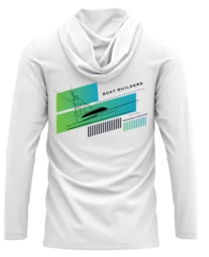 Boat Builders Trading  Hooded Performance Long Sleeve - Artist Lines