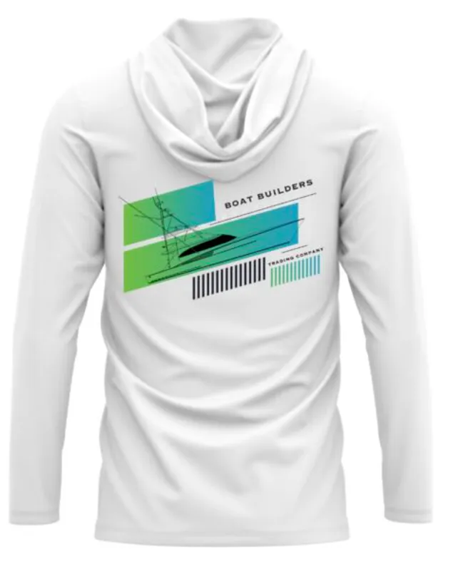 Boat Builders Trading  Hooded Performance Long Sleeve - Artist Lines