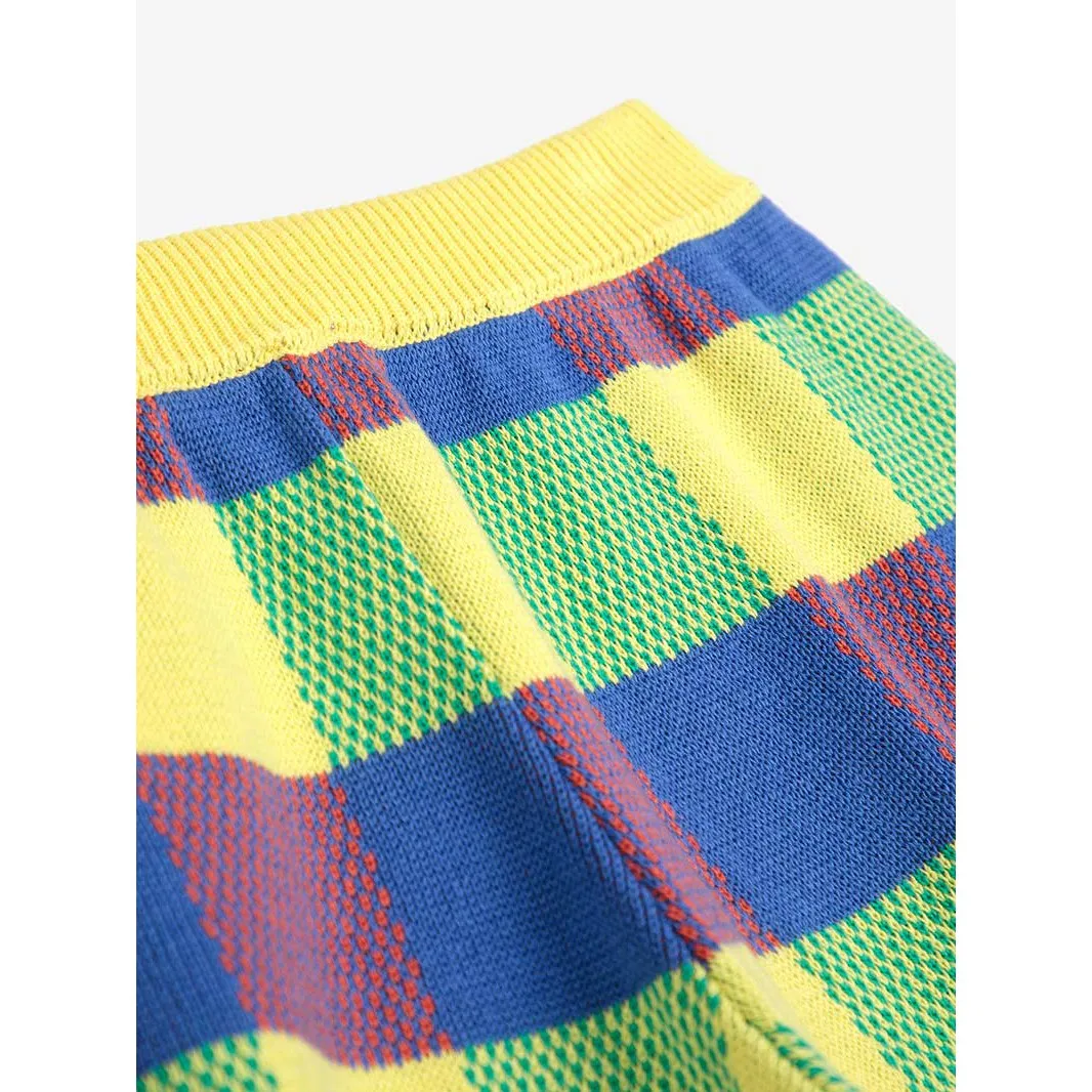 Bobo Choses Woman - Vichy jacquard cotton knitted shorts