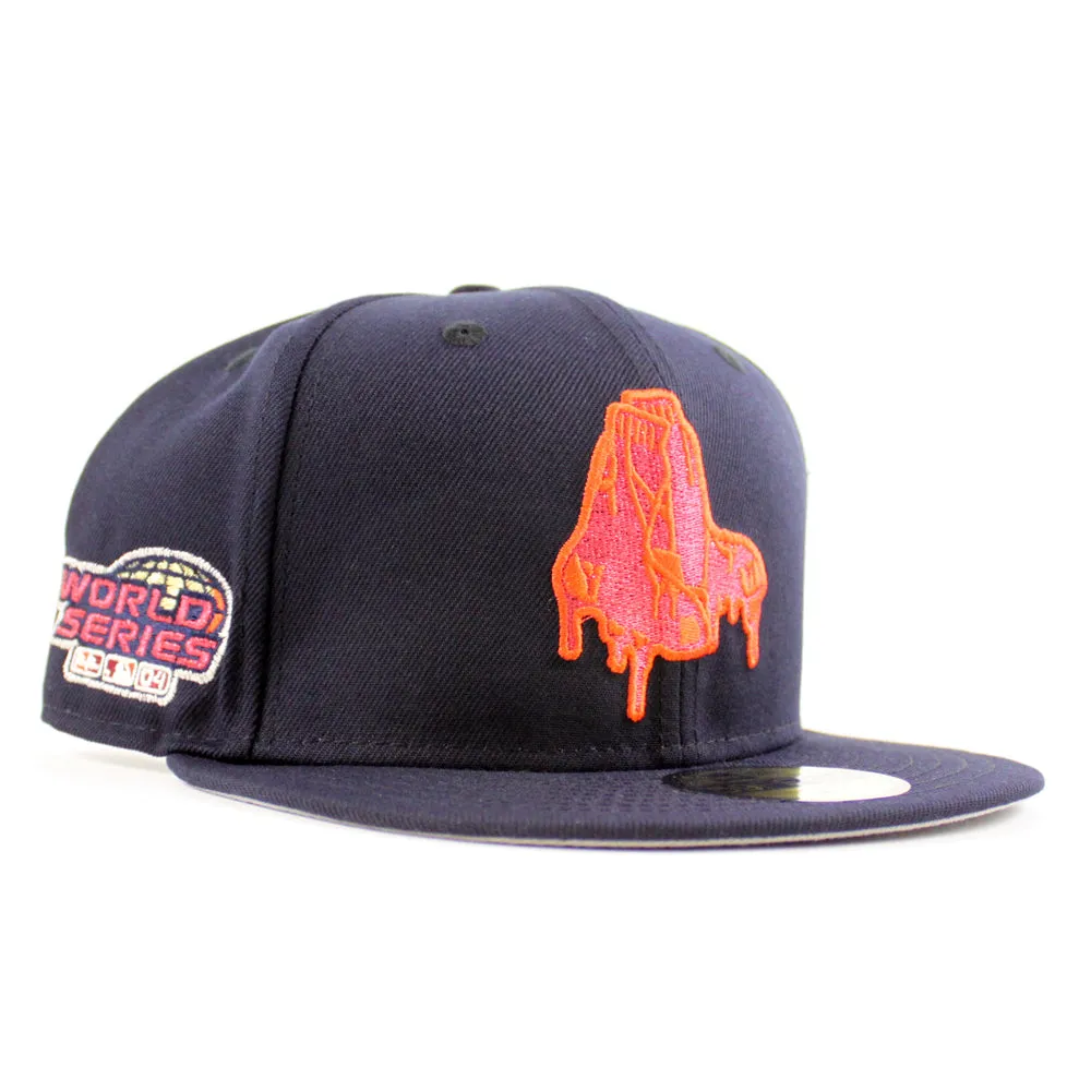 Boston Red Sox 2004 World Series New Era 59Fifty Fitted Hat (Navy Scarlet Red Gray Under Brim)