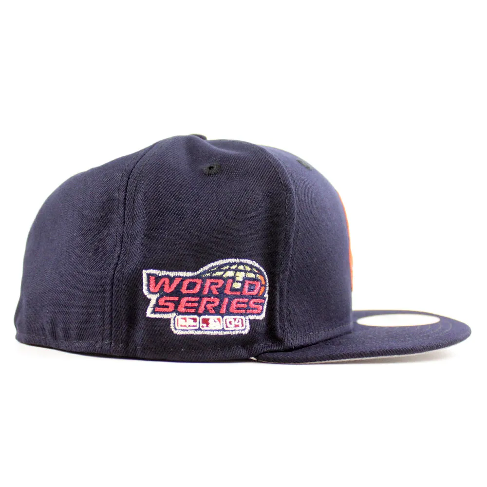 Boston Red Sox 2004 World Series New Era 59Fifty Fitted Hat (Navy Scarlet Red Gray Under Brim)