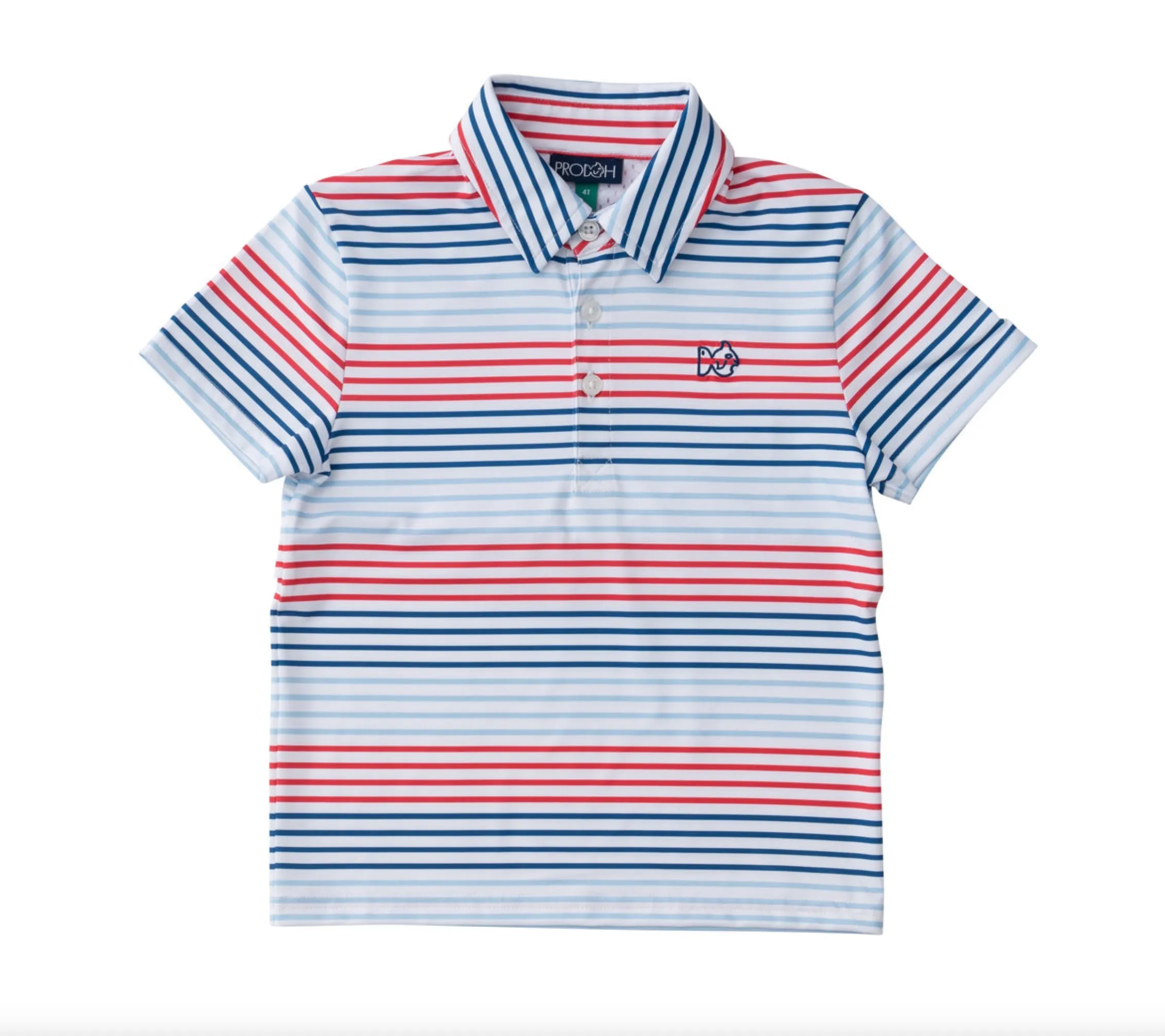 Boys Performance Polo - Americana Stripe