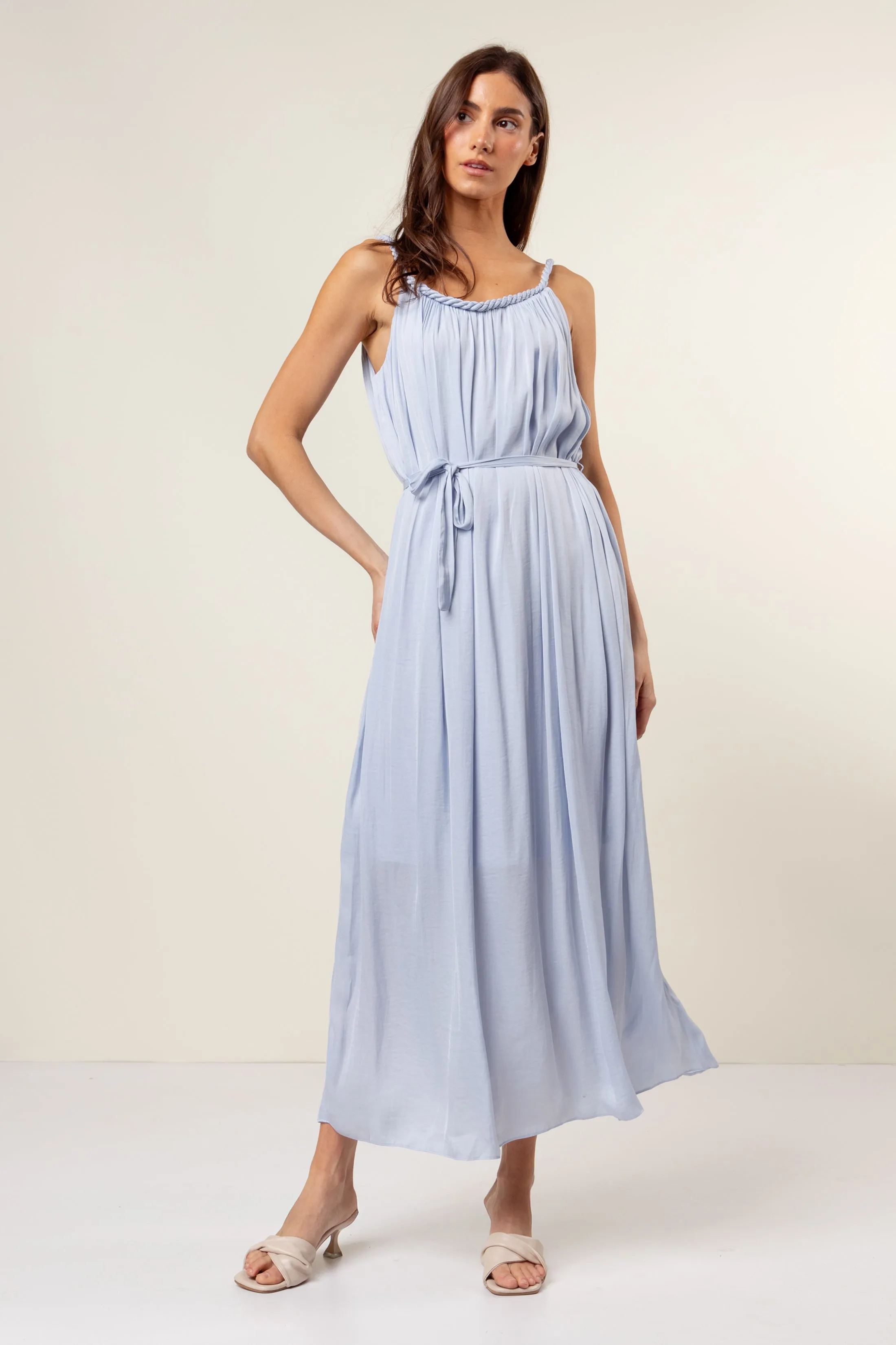 Braided Neckline Maxi Dress