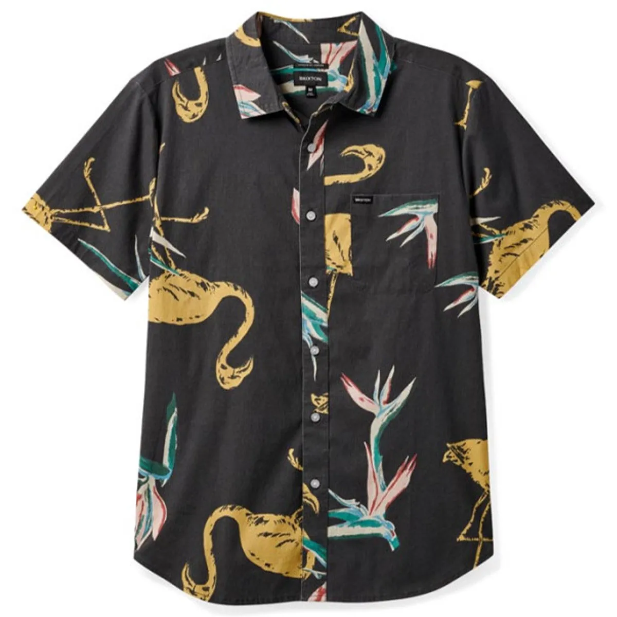 Brixton - Charter Print Shirt Black/Straw/Coral Pink