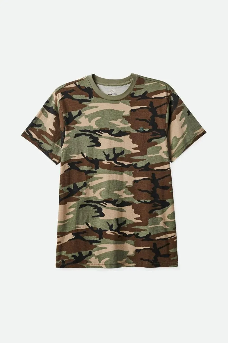 Brixton Vintage Reserve Short Sleeve T-Shirt Camo Vintage Wash