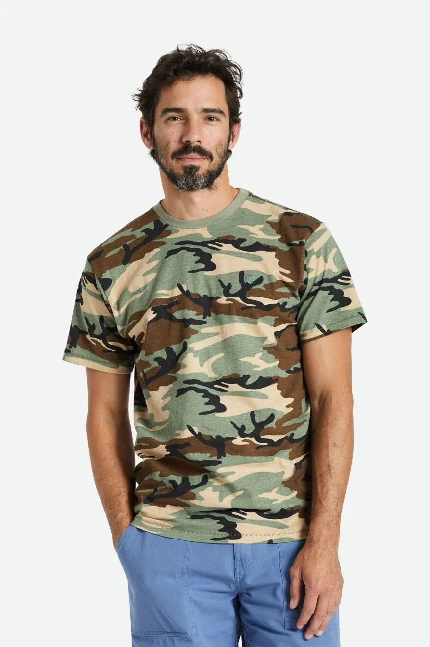 Brixton Vintage Reserve Short Sleeve T-Shirt Camo Vintage Wash