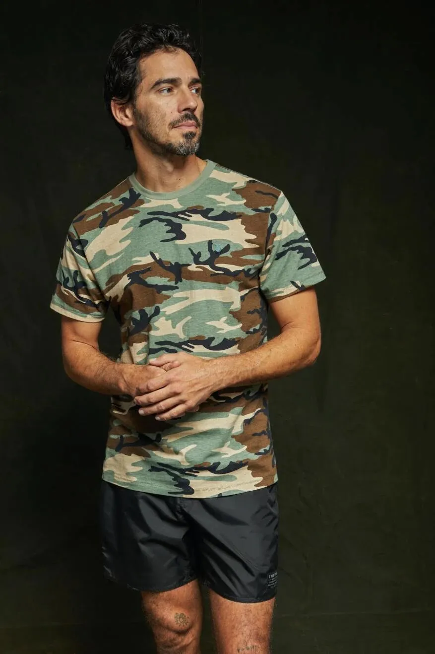 Brixton Vintage Reserve Short Sleeve T-Shirt Camo Vintage Wash