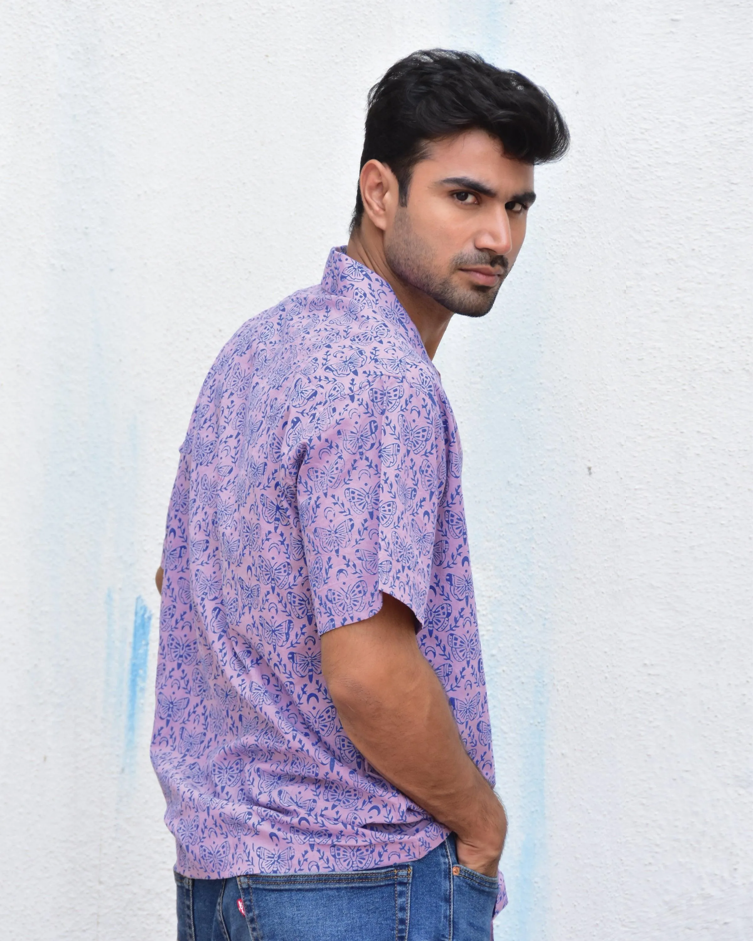 Butterfly Breeze Handblockprinted Pure Cotton Shirt