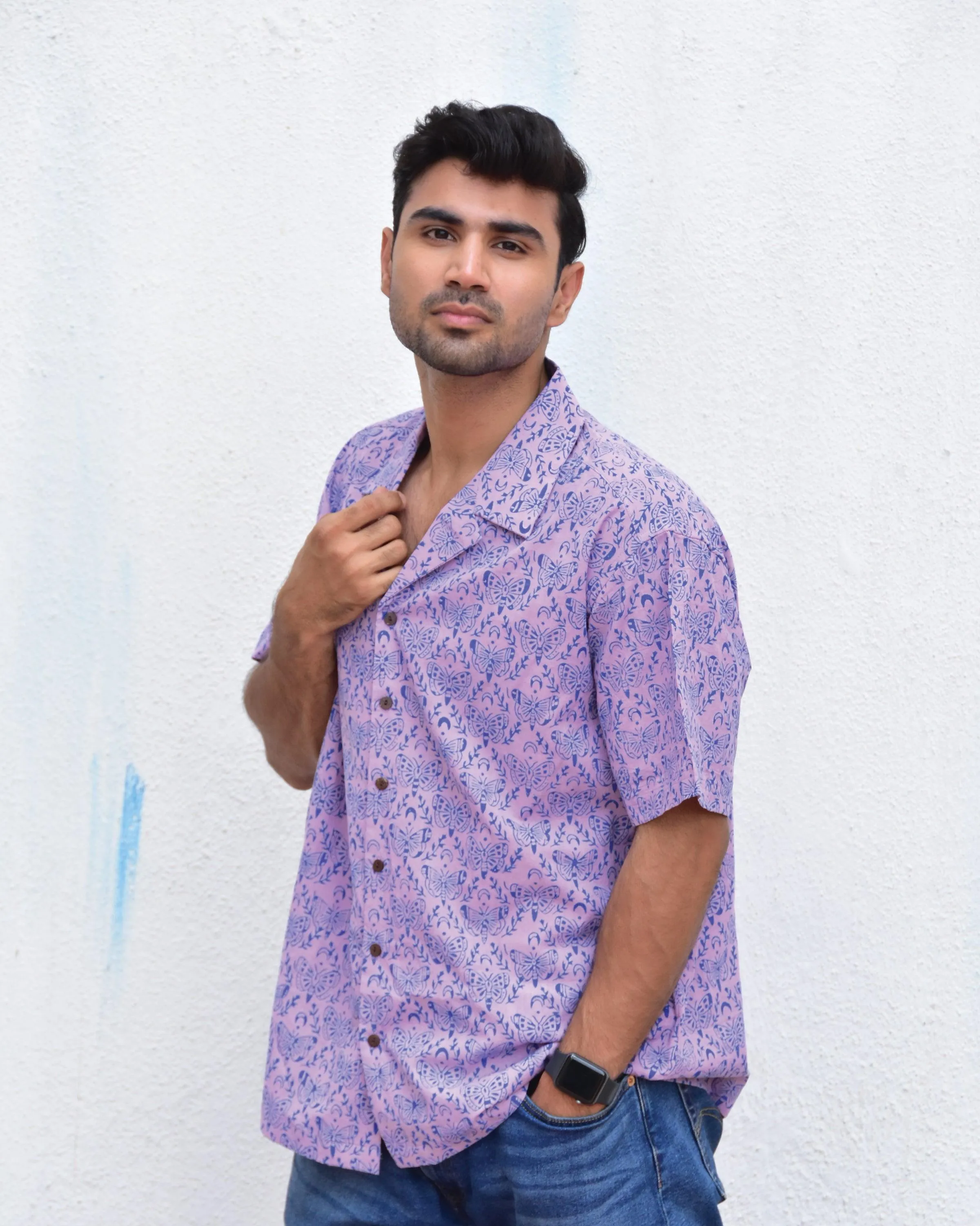 Butterfly Breeze Handblockprinted Pure Cotton Shirt