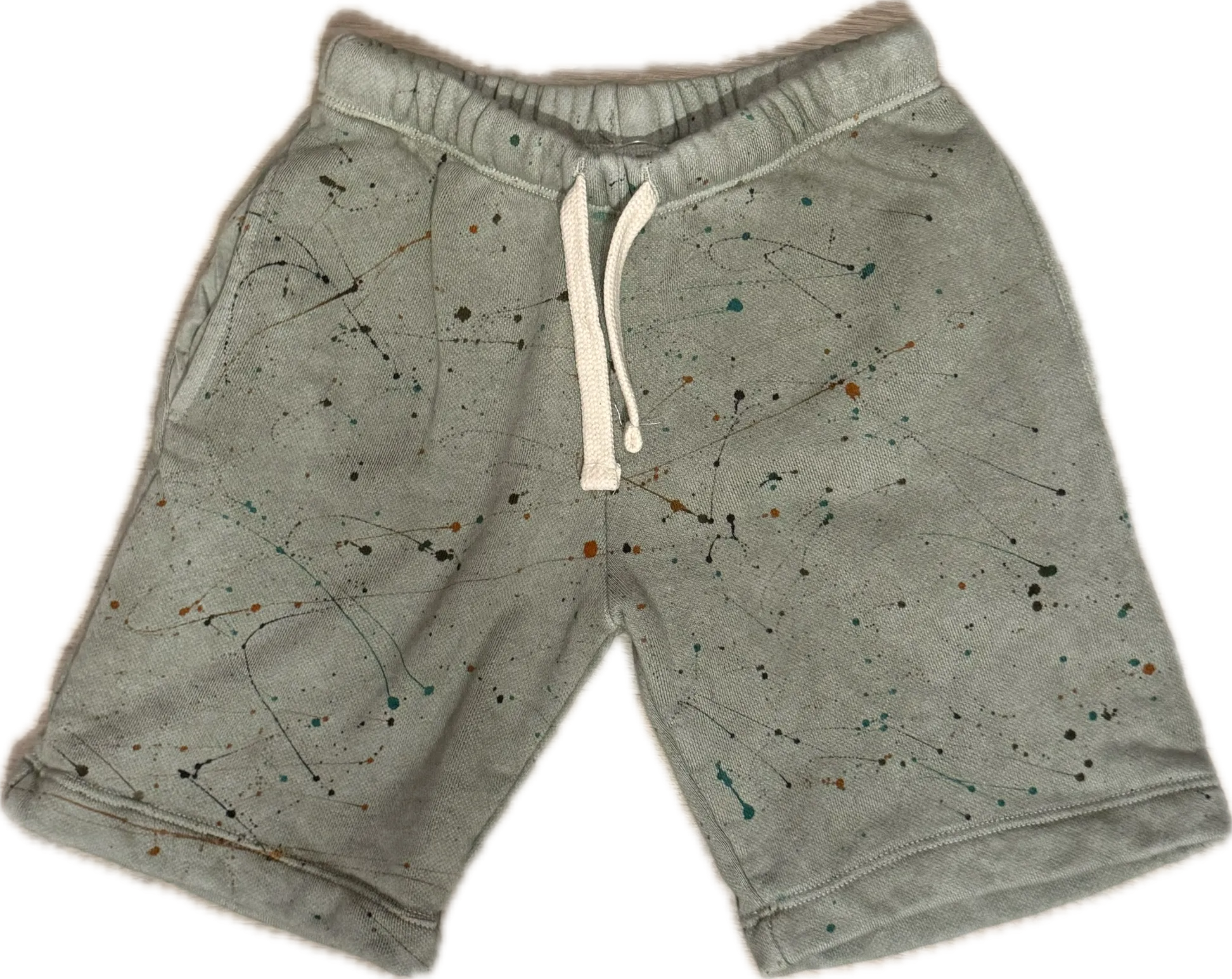 Californian Vintage- Multi splatter Sweatshorts (army)