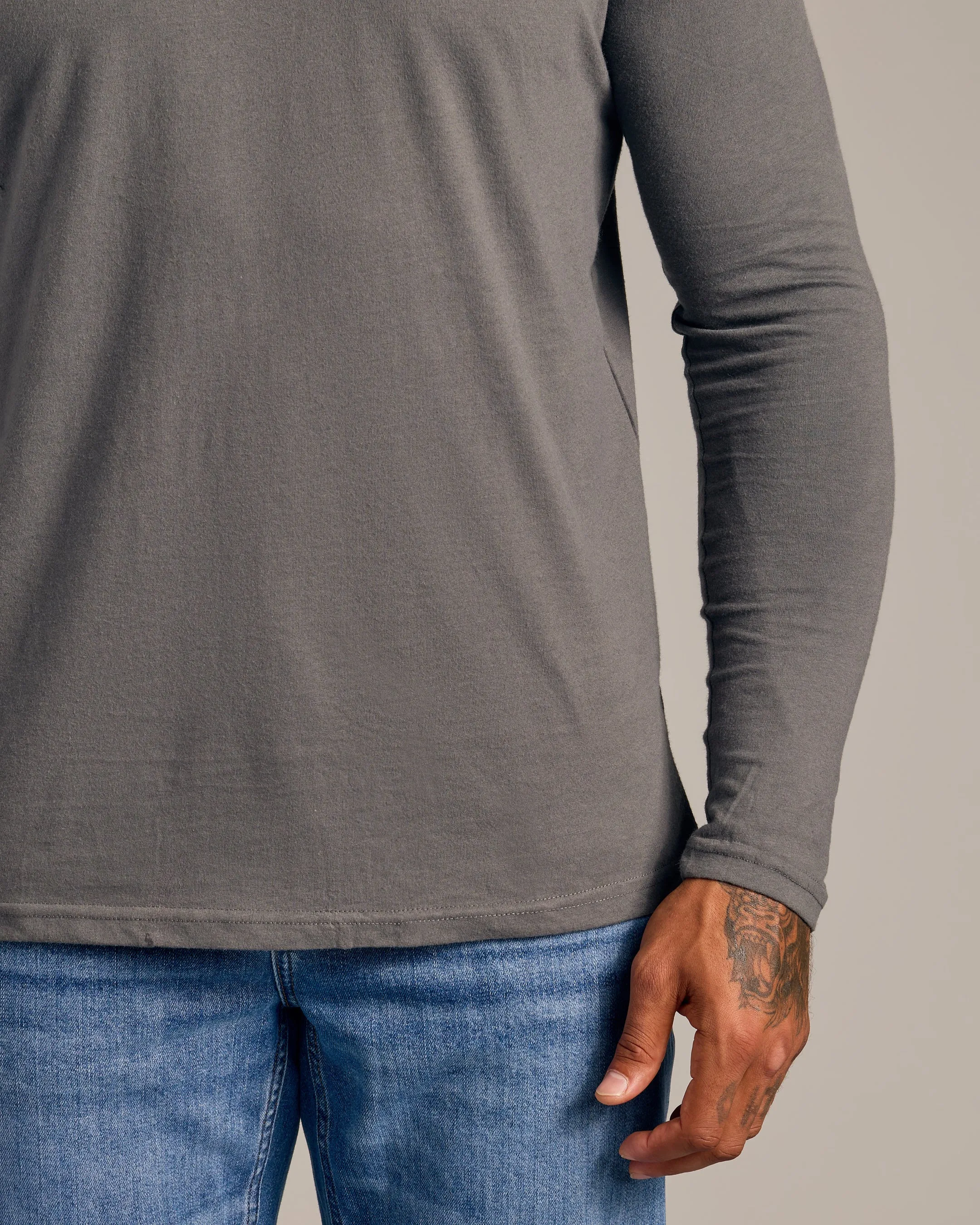 Carbon Long Sleeve Crew Neck Tee