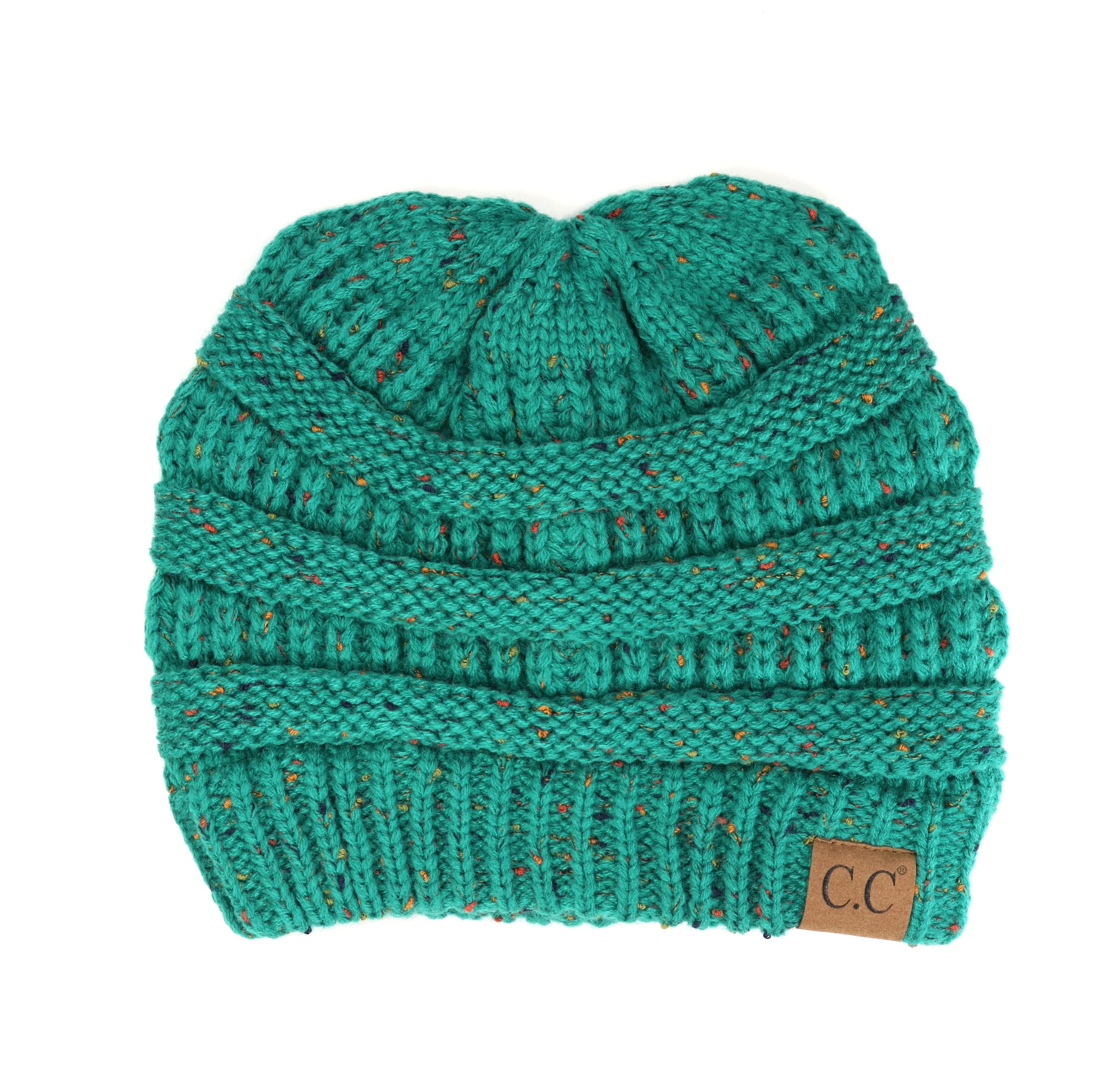 C.C. Flecked Ponytail Beanie