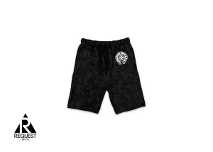 Cemetery Cross Print Shorts "Black"