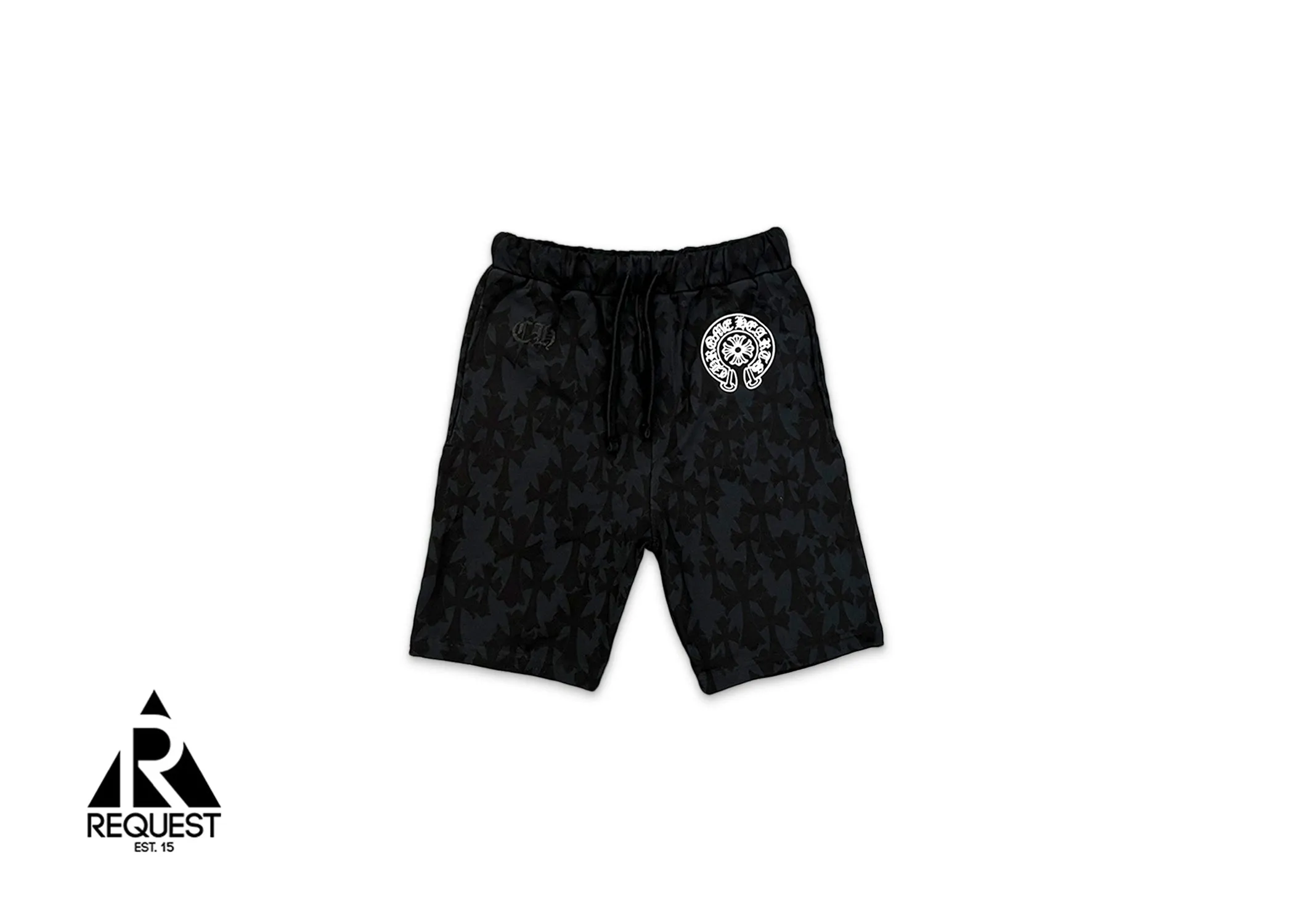 Cemetery Cross Print Shorts "Black"