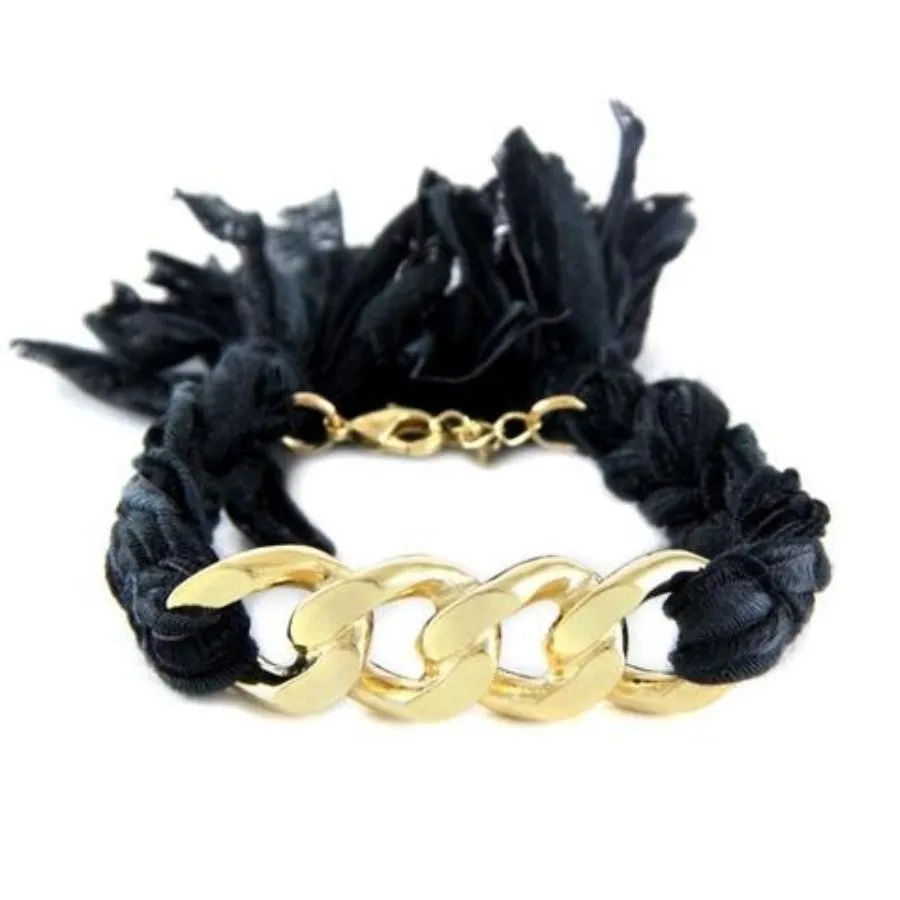 Chain with Vintage Ribbon Bracelet