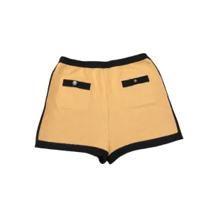 Chanel Tan Cashmere Logo Button Shorts