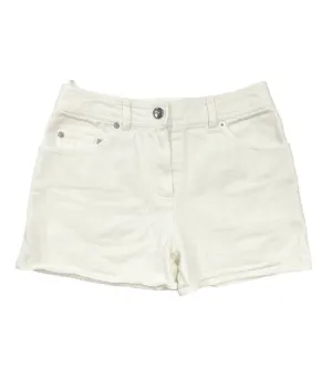 Chanel White Logo Jean Shorts