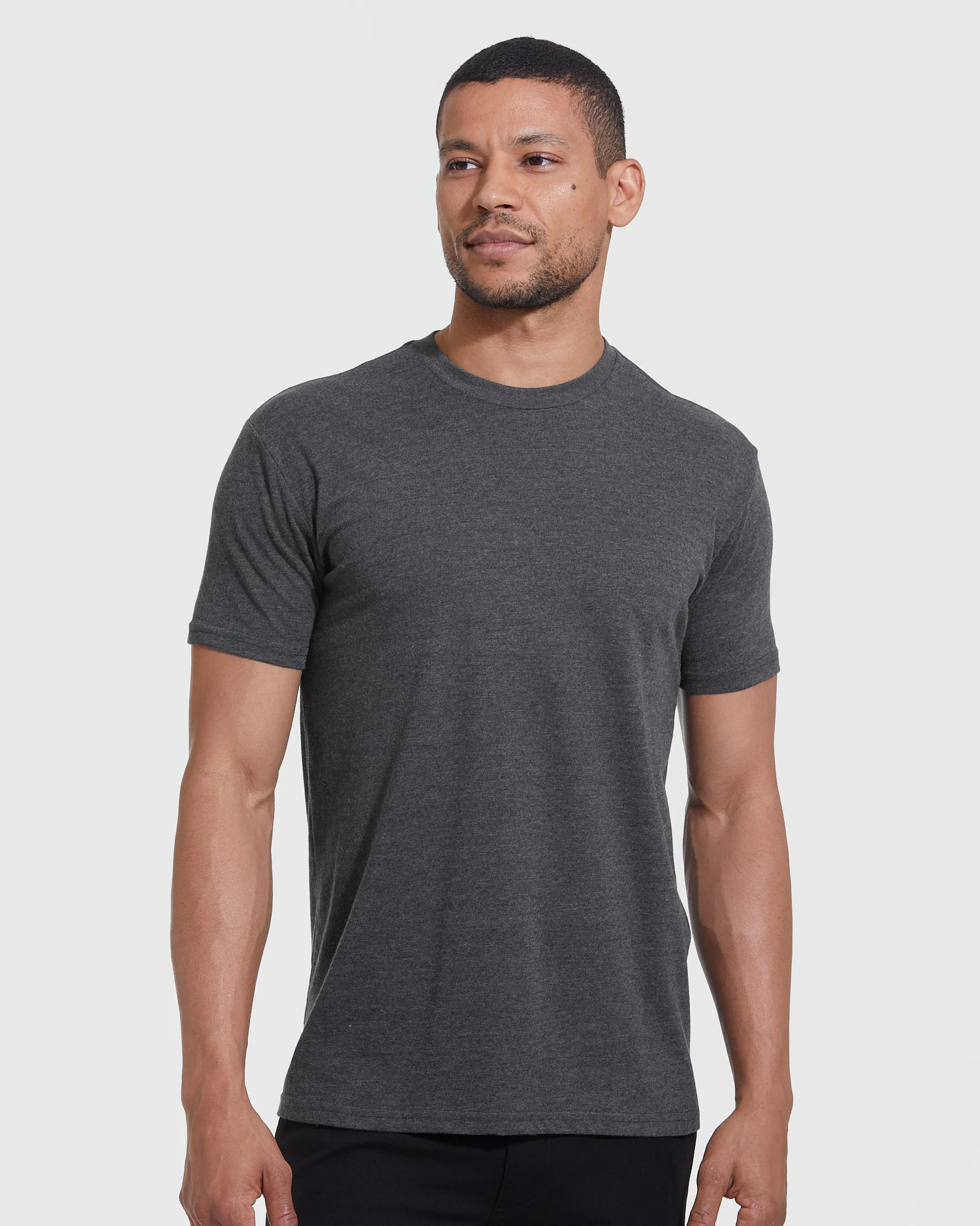 Charcoal Heather Gray Short Sleeve Crew Neck Tee