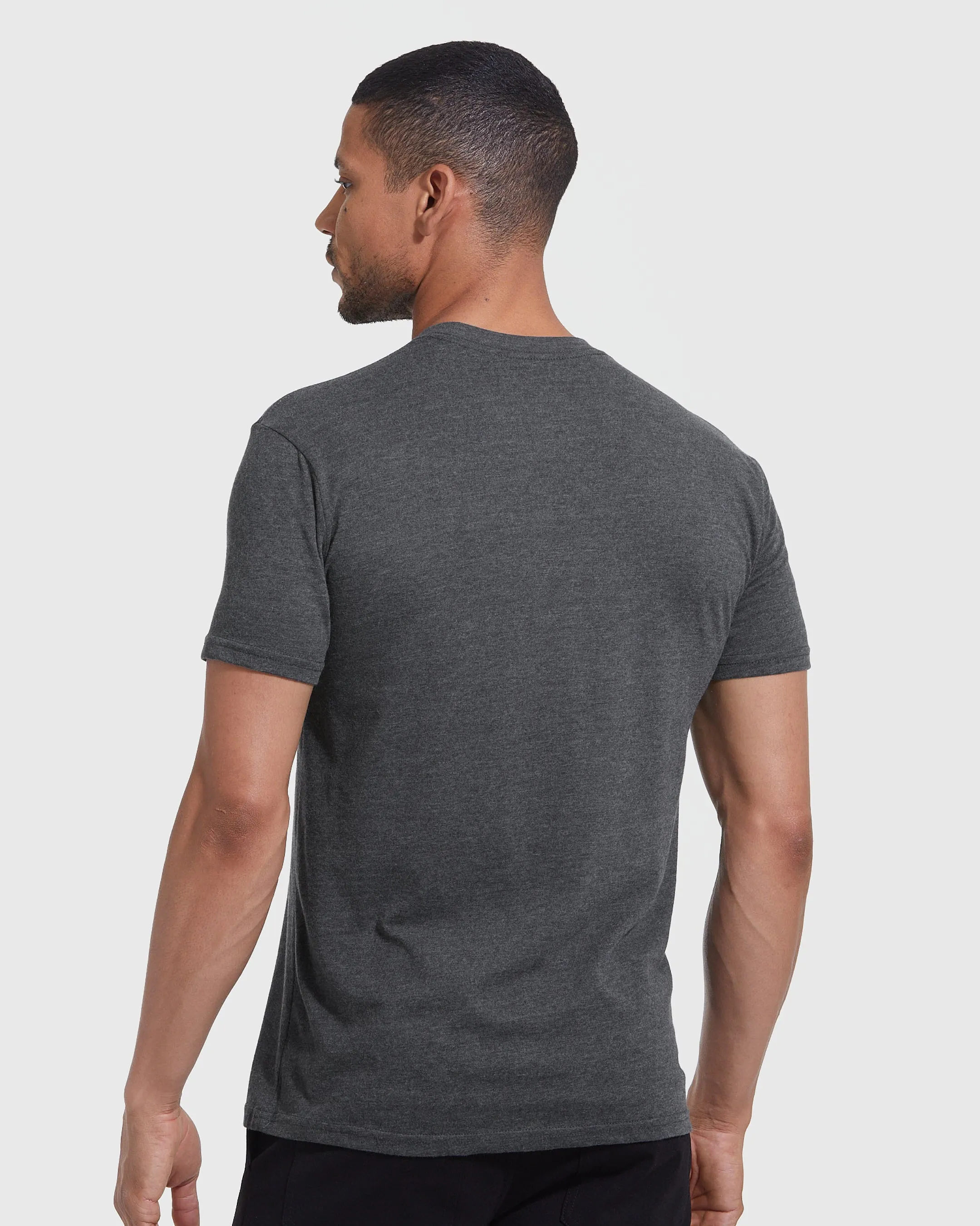 Charcoal Heather Gray Short Sleeve Crew Neck Tee