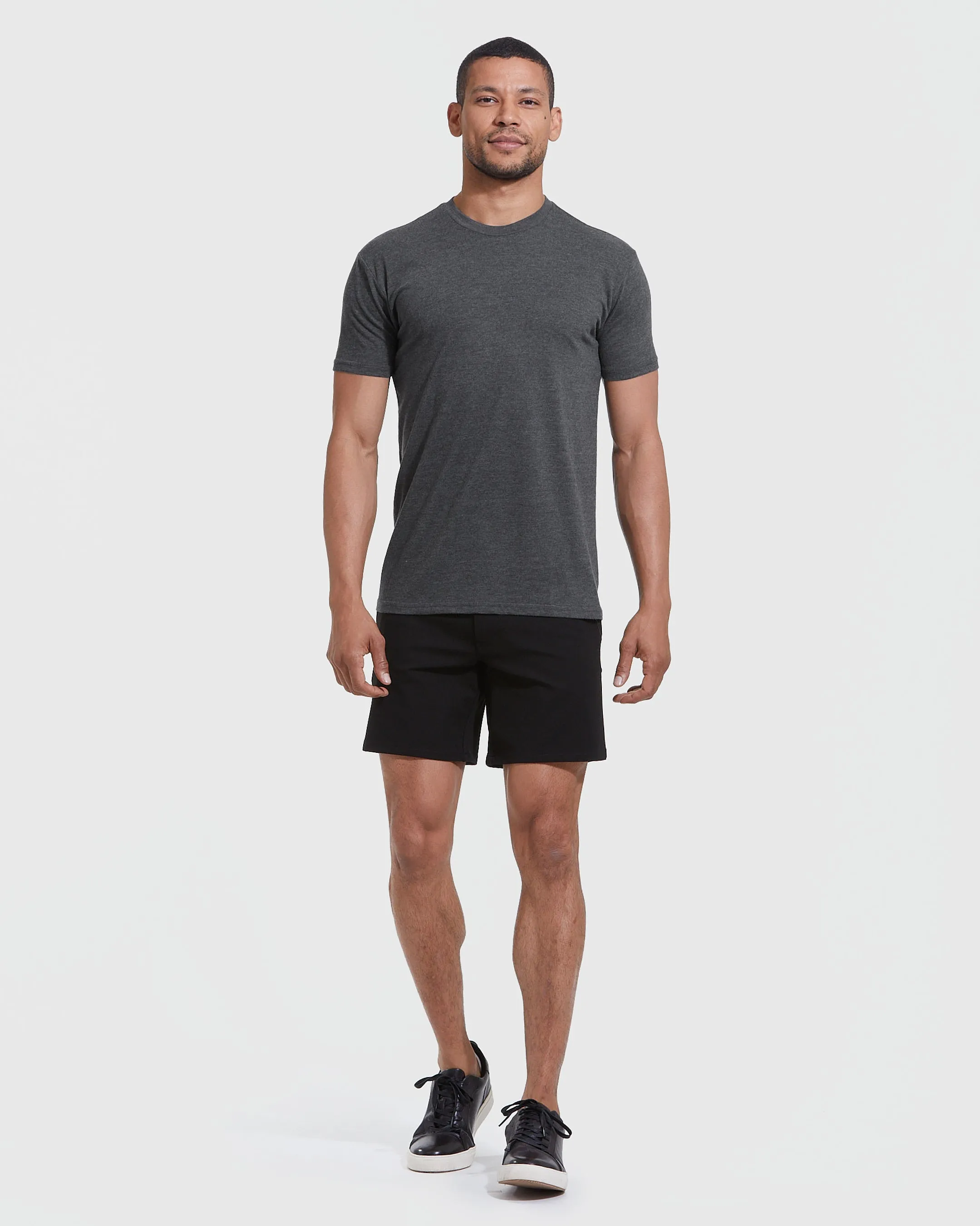 Charcoal Heather Gray Short Sleeve Crew Neck Tee