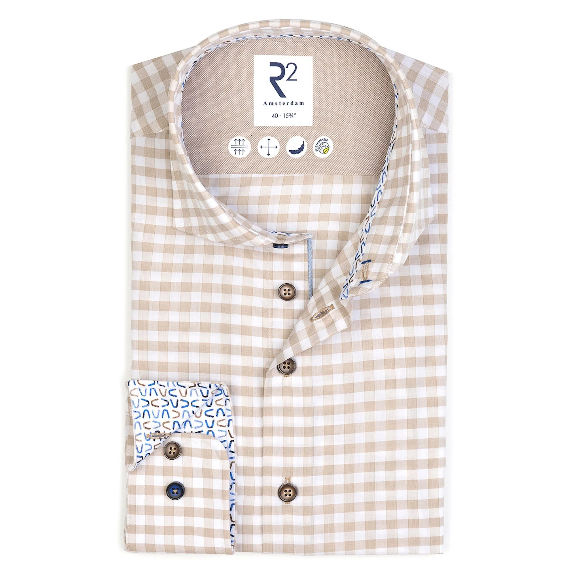 Checkered tencel blend shirt